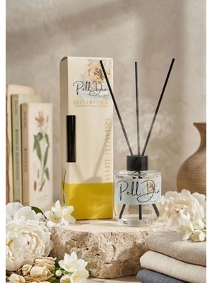 Kazan Hobi White Flowers Çubuklu Oda Kokusu, 110 ml