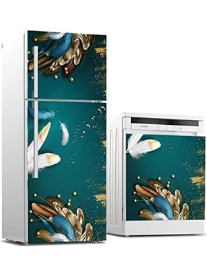 Kazan Hobi 3D Renkli Tüyler Desenli Beyaz Eşya Sticker Kaplama