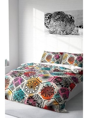 Kazan Hobi Çift Kişilik Nevresim Takımı Özel Dokuma Pamuk Saten 3D Digital Patchwork Tiles, MONOHOME3527