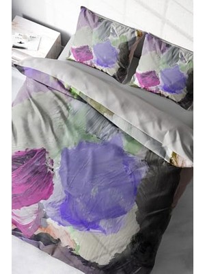 Kazan Hobi %100 Pamuk Saten Çift Kişilik Nevresim Takımı Brush Strokes, MONOHOME40475