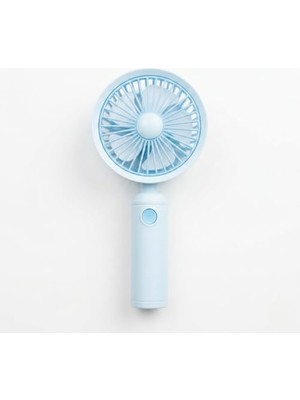 Kazan Hobi Taşınabilir El Fanı, Masaüstü Standlı, USB Şarjlı, 16 Cm, 3 Kademeli Hız Ayarlı, Mavi