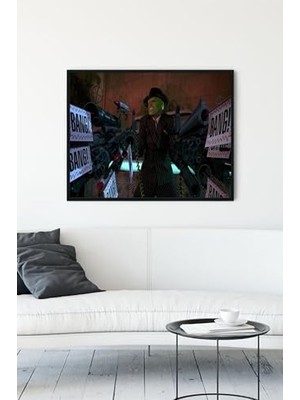Kazan Hobi (PSTER12149) Maske Eğlenceli Mizahi Çerçeveli Tablo (50X70 Cm)