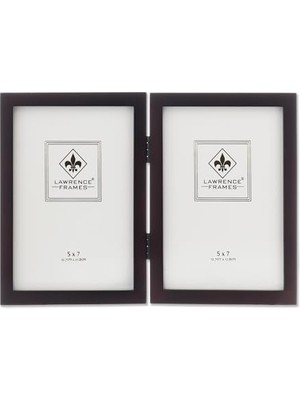 Kazan Hobi 755957D Espresso Ahşap Menteşeli Çift Resim Çerçevesi, 13,8 x 17,7 Cm, Koyu Ceviz