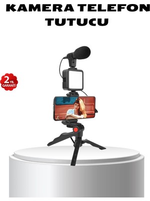 Fantastik Store Video Çekim Kiti Tripod LED Işık Harici Mikrofon ve Bluetooth Kumanda Seti