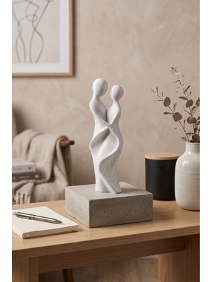 Moniwerk Modern Soyut Çift Biblosu Dekoratif Obje Figürü