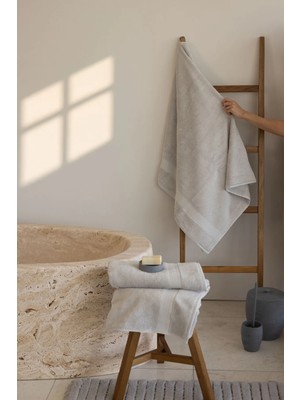 İrya Mısır %100 Mısır Pamuğu 2'li Havlu Seti 90X150 cm Cool Grey