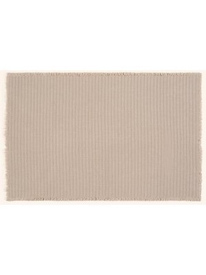 Kazan Hobi Saçaklı Çizgili %100 Pamuk Kilim 180X250 cm Kum Rengi