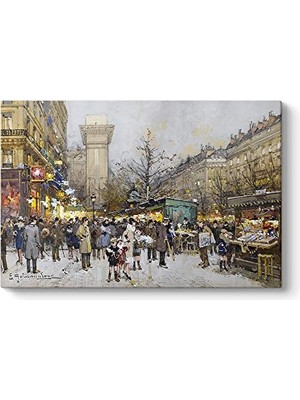 Kazan Hobi Eugene Galien Laloue, Paris Kanvas Tablo 100 x 70