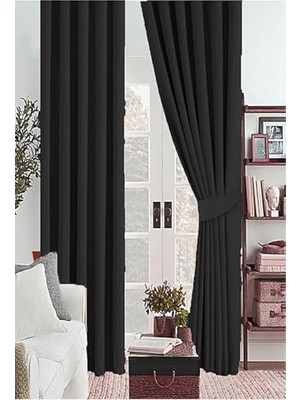 Kazan Hobi Koyu Gri Antrasit Kalın Blackout Güneşlik Fon Perde 390 x 250