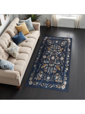Kazan Hobi Vintage Şönil Kaymaz Doğal Pamuk Tabanlı Yıkanabilir Antibakteriyel Çevre Dostu Salon Halısı 200X300