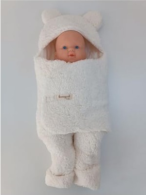 Kazan Hobi Bebek Dış Kundak Battaniyesi Welsoft Ekstra Uzun Kışlık Peluş Ayakları Açılabilen Uyku Tulumu 0-12AY