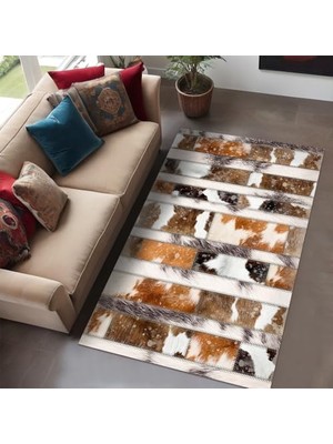 Kazan Hobi Cerenomy Salon Halısı, Kadife ve Pamuk Tabanlı, Kaymaz, Yıkanabilir Antibakteriyel, 160X230