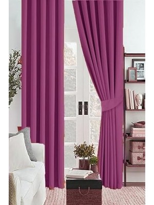 Kazan Hobi Mürdüm Renk Güneşlik Blackout Kararma Fon Perde Düz Dikim 140 x 260