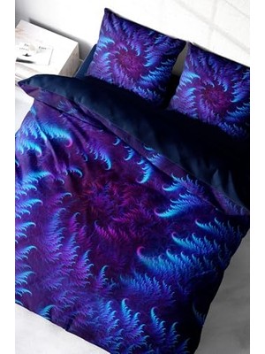 Kazan Hobi %100 Pamuk Saten Çift Kişilik Nevresim Takımı Purple Energy MONOHOME36775