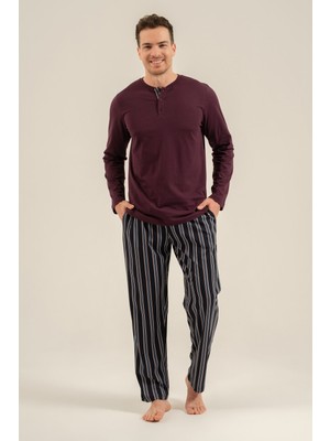 Arnetta %100 Pamuk Uzun Kol Erkek Pijama Takım 3836