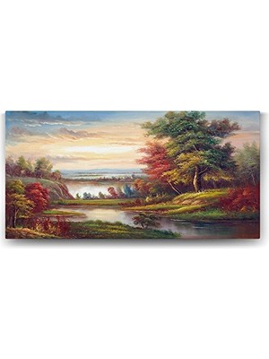Kazan Hobi Manzara Yağlı Boya Reprodüksiyon Tablo 80X40 cm
