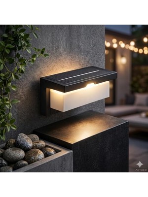 Kazan Hobi Barbaros Solar 2 Kademe Hareket Sensörlü Cata Dış Mekan LED Aplik - 40W Güçlü 4300 Lümen 3200K Gün Işığı - IP44 Su Geçirmez Kablosuz Bahçe, Teras ve Duvar Aydınlatması (Güneş Enerjili)