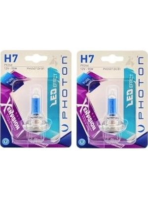 Kazan Hobi H7 12V 55W Xen Vision Beyaz Işık Ampul Takımı, 2 Adet