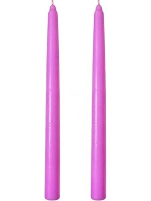 Kazan Hobi 2'li Pembe Şamdan Mum Seti 25 Cm, Parafin Wax, %100 Pamuk Fitil, El Döküm, ~10 Saat Yanma