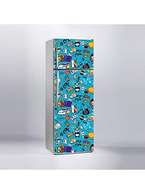 Kazan Hobi Lol Play Desenli Buzdolabı Sticker Kaplaması
