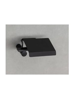 Kazan Hobi Siyah Kapaklı Pivot Tuvalet Kağıtlığı, 63X137X161 mm