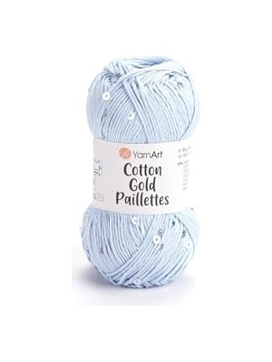 Kazan Hobi Yarnart Cotton Gold Paıllettes, Örgü Ipi MAVI-7109