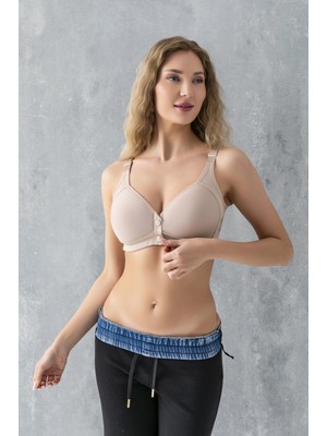 Pileli Store Çıtçıtlı Toparlayıcı Minimizer  Sütyen Cappucino (MGP11991)
