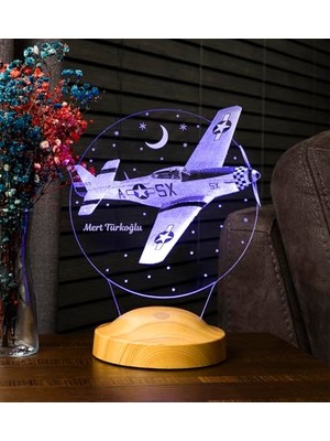 Kazan Hobi Lamba, Uçak Hediyesi, Isimli Uçak Figürlü Hediye, Isimli Pilot Hediyesi, Uçak Tasarımlı Pilot Hediyesi, Kişiye Özel LED