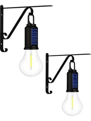 Kazan Hobi Kyrotech 2 Li Set Güneş Enerjili LED Dış Mekan Lamba, Su Geçirmez, Ferforje Askılı, USB Type-C Şarjlı, 3 Modlu, Kapı Önü, Bahçe, Balkon, Garaj ve Işyeri Giriş Aydınlatması, Dekoratif Solar Lamba