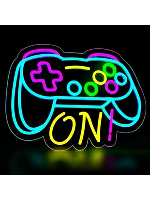 Kazan Hobi Gamer Neon Tabela, Gamepad Şekilli, Kısılabilir, USB ile Çalışan LED Duvar Lambası
