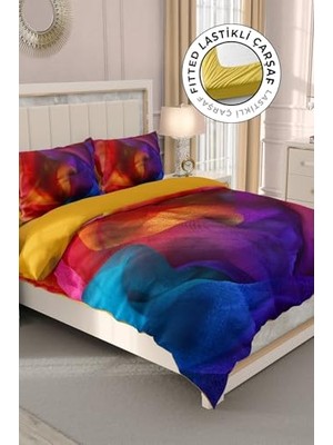 Kazan Hobi %100 Pamuk Saten Çift Kişilik Nevresim Takımı Paint, MONOHOME32838
