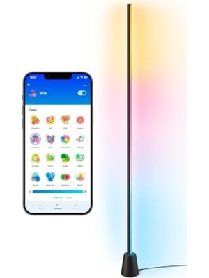 Kazan Hobi Gradient Zemin Lambası Siyah 140 cm Rgbıc, Wi-Fi, Ses ve Uygulama Kontrollü, Google Home, Alexa ve Homekit Uyumlu
