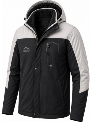 Oksit Tuc 1032 Içi Polar/kürk Astarlı Su Itici Termal Softshell Erkek Mont - Soğuk Geçirmez Spor Kaban