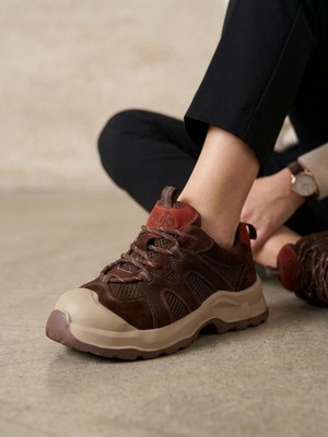 Guja 26K389 Kadın Hakiki Deri Bağcıklı Kalın Taban Sneaker Ayakkabı