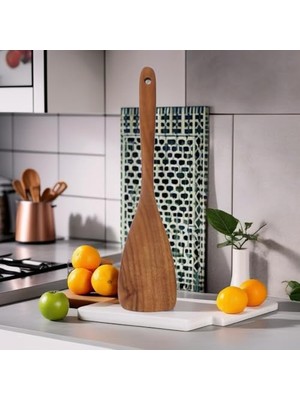 Kazan Hobi Doğal Akasya Ağacından El Oyması Servis Spatulası 32 cm | Antibakteriyel; Dayanıklı ve Çevre Dostu Ahşap Kaşığı, ve Uzun Ömürlü Mutfak Gereci (Akasya Spatula)