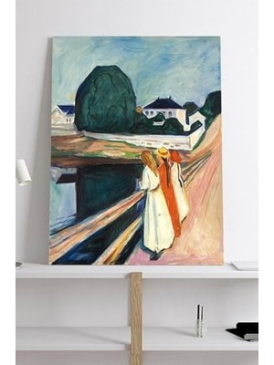 Kazan Hobi (PSTER19014) The Girls On The Bridge, Edvard Munch Sanatsal Kanvas Tablo 30 x 40