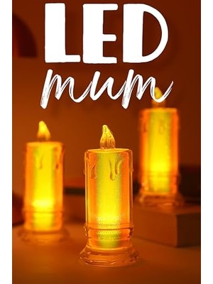 Kazan Hobi 3 Adet LED Mum Simli Tipi Pil Dahil Dumansız Alev Ledli Yapay Dekoratif Mum Işığı Büyük PT423