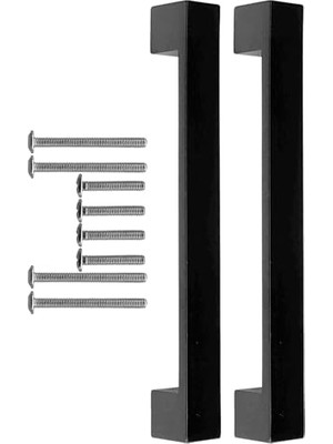 Kazan Hobi Metal Paslanmaz Alüminyum 160 mm Siyah 2 Adet Mutfak ve Banyo Dolabı Kapakları ve Çekmeceler Için Kalın Kulp Mobilya Dolap Kulbu Mat