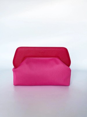 Heybes Kadın Pembe Fitilli Geniş Clutch El Çantası