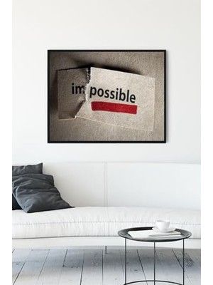 Kazan Hobi PSTER12442 Imkansız Unpossible Girişimcilik Çerçeveli Tablo (30 x 40 Cm)
