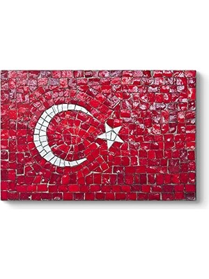 Kazan Hobi Dekoratif Türk Bayrağı Tablosu 45 x 30