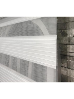 Kazan Hobi Pliseli Stor Zebra Perde, Beyaz, STB480-D, 80 x 200