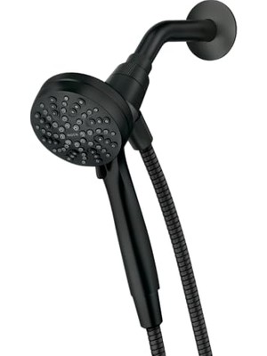 Kazan Hobi 26100BL Engage Hydroenergetix 8-Spray 5 Inç Tek Duvara Monte Sabit Ayarlanabilir Duş Başlığı, Krom, Mat Siyah