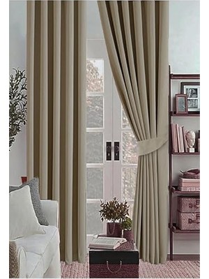 Kazan Hobi Deve Tüyü Kalın Güneşlik Blackout Karartma Fon Perde Düz Dikim 300 x 260