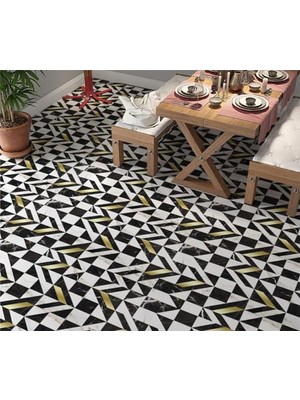 Kazan Hobi Stickerart Yer Kaplama Zemin Kaplama Folyosu Geometry Marble, 65X130 cm
