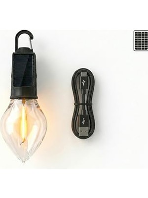 Kazan Hobi Solar ve Type-C Şarjlı Kamp Lambası | 3 Kademeli Işık, Şarj Göstergeli, Asılabilir Suya Dayanıklı Çadır ve Doğa Feneri