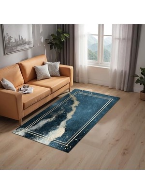 Kazan Hobi Derpa Kadife Kaymayı Önleyici Pamuk Tabanlı Yıkanabilir Antibakteriyel Salon Halısı 140X200