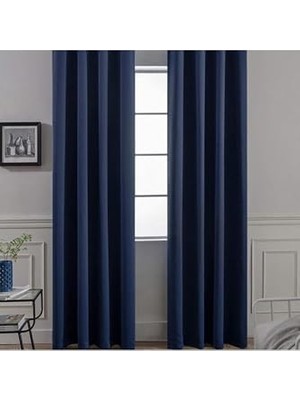 Kazan Hobi Lacivert Blackout Karartma Fon Perde, 250 x 200