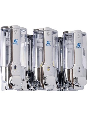 Kazan Hobi Sıvı Sabun ve Şampuan Için 3'lü Krom Dispenser 3X380 ml ZYQ138ST