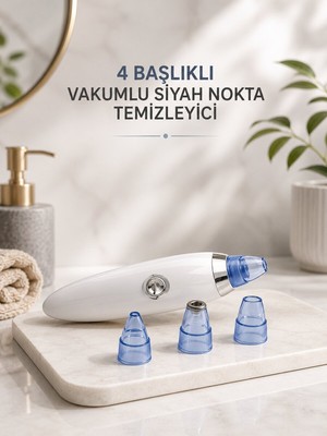 Belirtilmemiş Yeni Nesil Vakumlu Pilli Siyah Nokta ve Yüz Temizleme Cihazı 4 Başlıklı - LINOST4395-2084